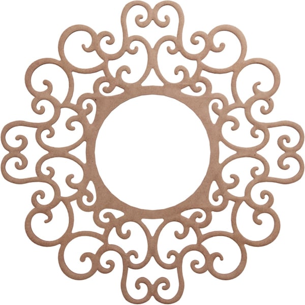 Ekena Millwork Reims Wood Fretwork Pierced Ceiling Medallion, Wood (Paint Grade), 22"OD x 8 3/8"ID x 3/8"T CMWP22X22X0375REMF - main